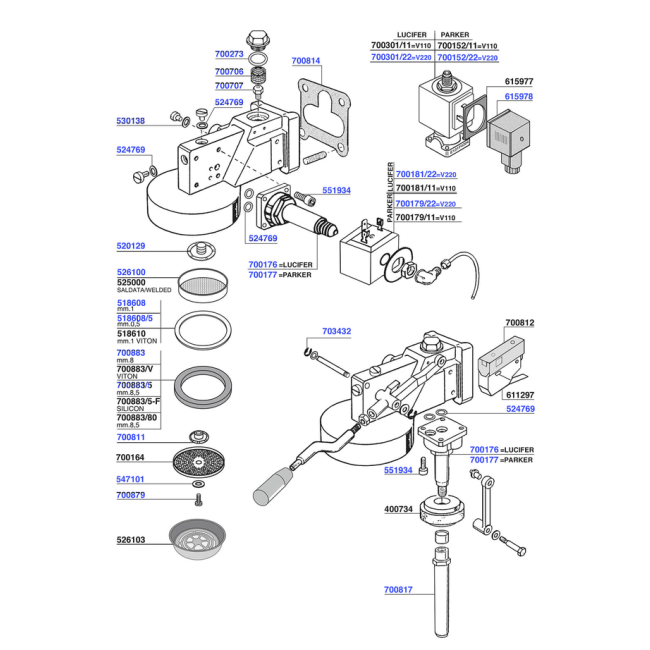 Pavoni - Group head solenoid operated