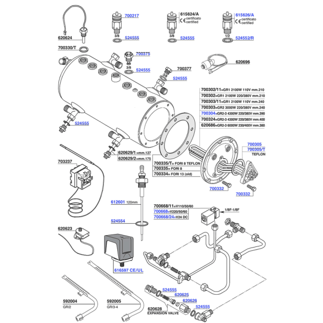 Rancilio - Elements and boiler components