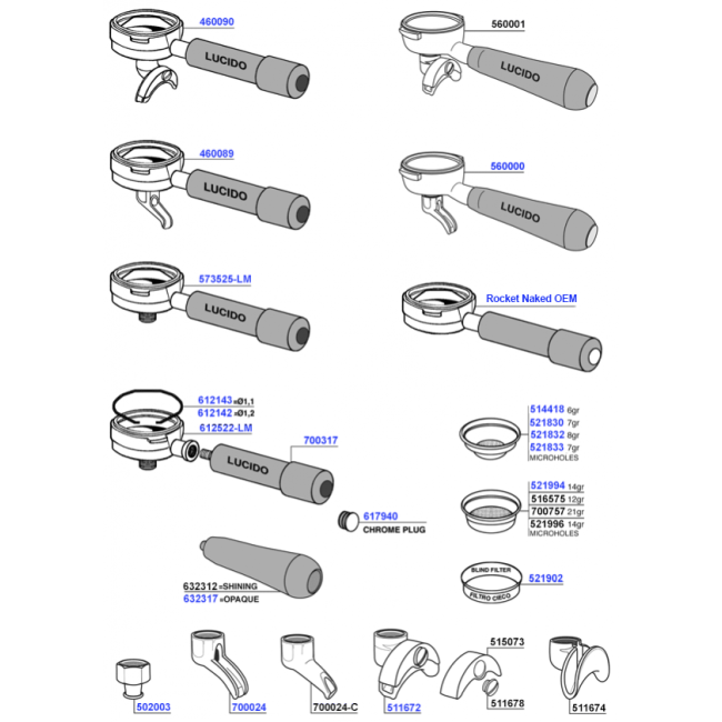 Rocket Portafilters and Filter Baskets