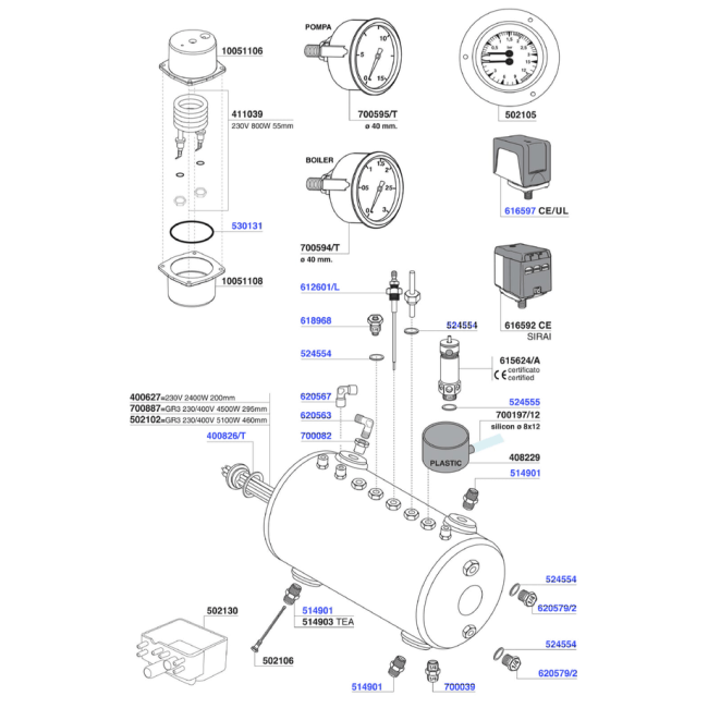 San Remo - Elements and boiler components