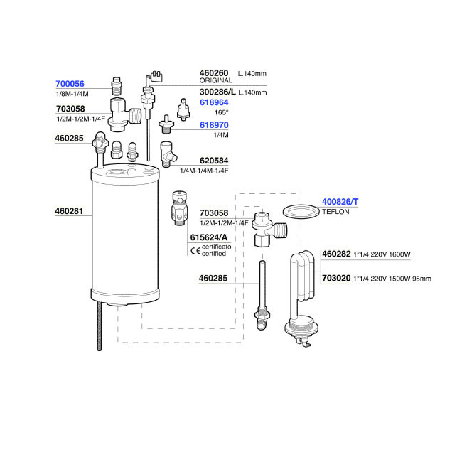 VBM Domobar Junior HX Boiler & Element Components 