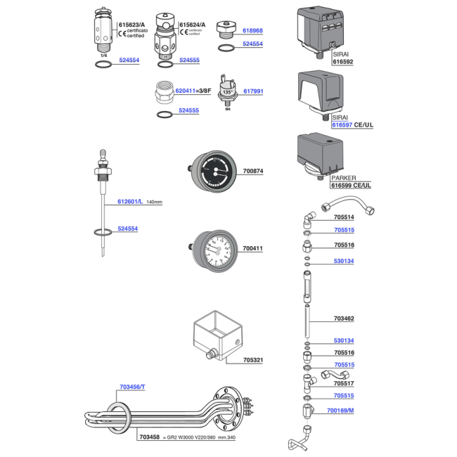 VA - Elements and boiler components