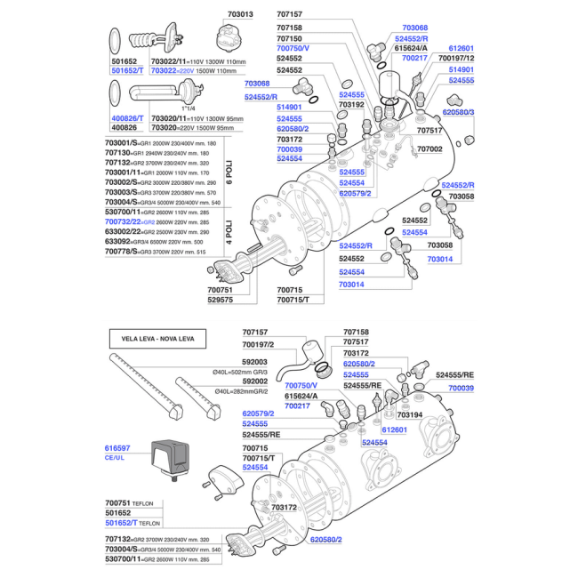 Wega - Elements and boiler components