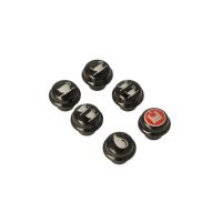 Kit 6 Black Silkscreen Buttons Ø 14mm