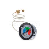 Single Scale Manometer 0–2.5 Bar with Capillary Pipe — Connection 1/8"F, Frame Ø 57mm, Body Ø 52mm