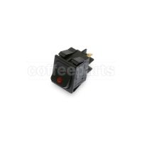 Black Bipolar Switch 16A 250V with Red LED – Mounting Hole 22×30mm