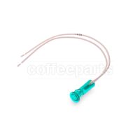 Wired Green Pilot Lamp 250V 120°C – Head Ø 13.5mm, Hole Ø 10mm