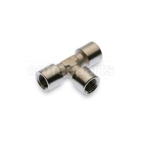 Nickel-plated Brass T-Fitting G. 1/4F×1/4F×1/4F, 13mm Hex