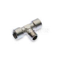 T-Fitting 3/8"F–3/8"F–3/8"M Hex. 17mm Nickel-plated Brass