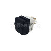 Black Bipolar Switch with Green LED 16A 250V – 22×30mm Mounting Hole