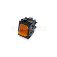 Orange Luminous Tripolar Button 250V 16A Hole 22×30mm