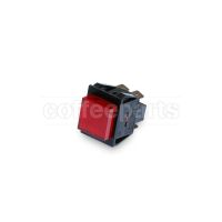 Red Luminous Bipolar Switch 16A 250V — Mounting Hole 22×27mm