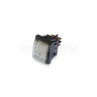 Green Lighted Bipolar Switch 0-1 with Button Cover 250V 16A — Hole 22×30mm