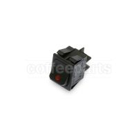 Black Bipolar Switch 16A 250V with Red LED Indicator - Mounting Hole 30×22mm