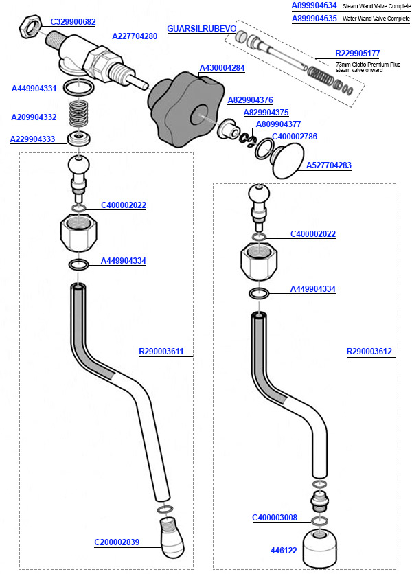 Rocket Giotto and Mozzafiato Steam Valve