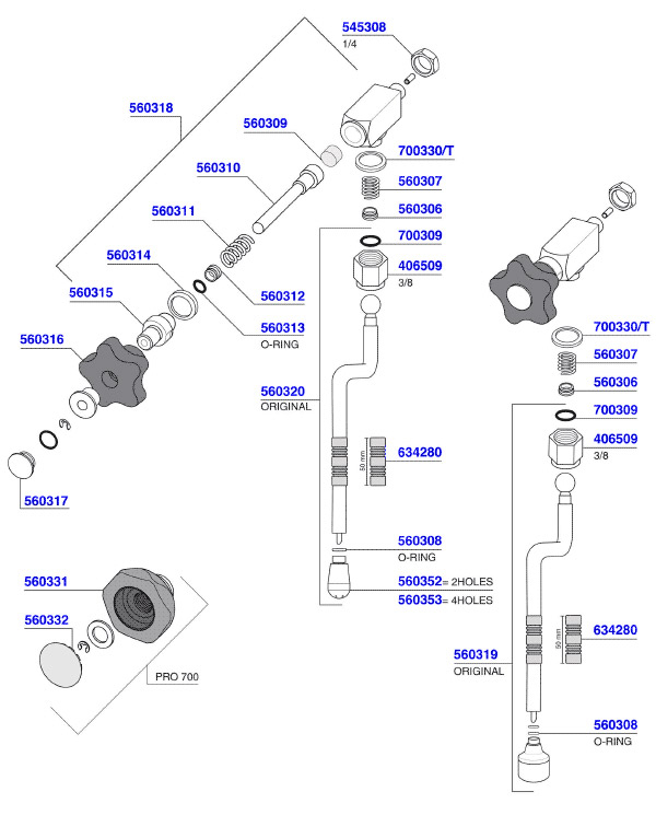 Profitec - PRO 500, 700 & 800 Steam Valve 