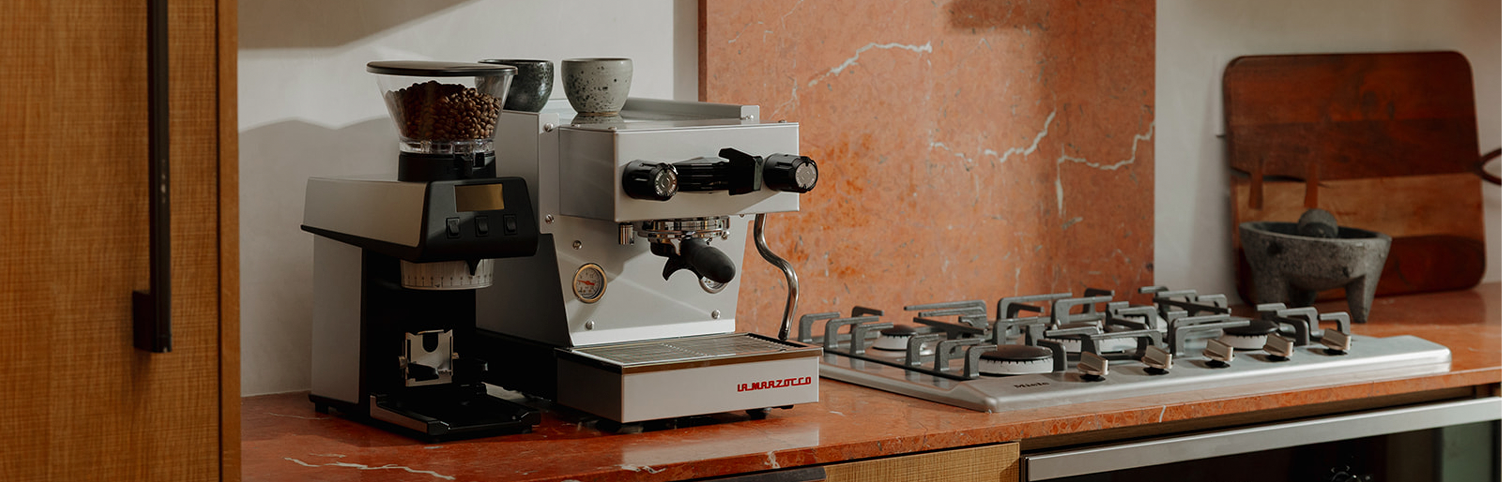 La Marzocco espresso machine on a kitchen bench